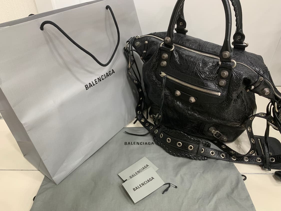 발렌시아가 르카골 미디엄 토트백 숄더백 블랙 레더 가방 미디움 상품이미지1