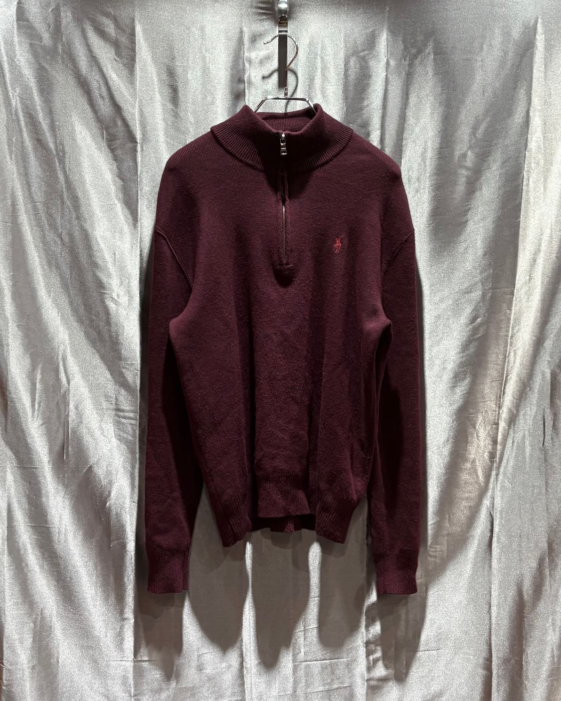 S 폴로랄프로렌 레드포니 딥버건디 반집업 니트 상품이미지2