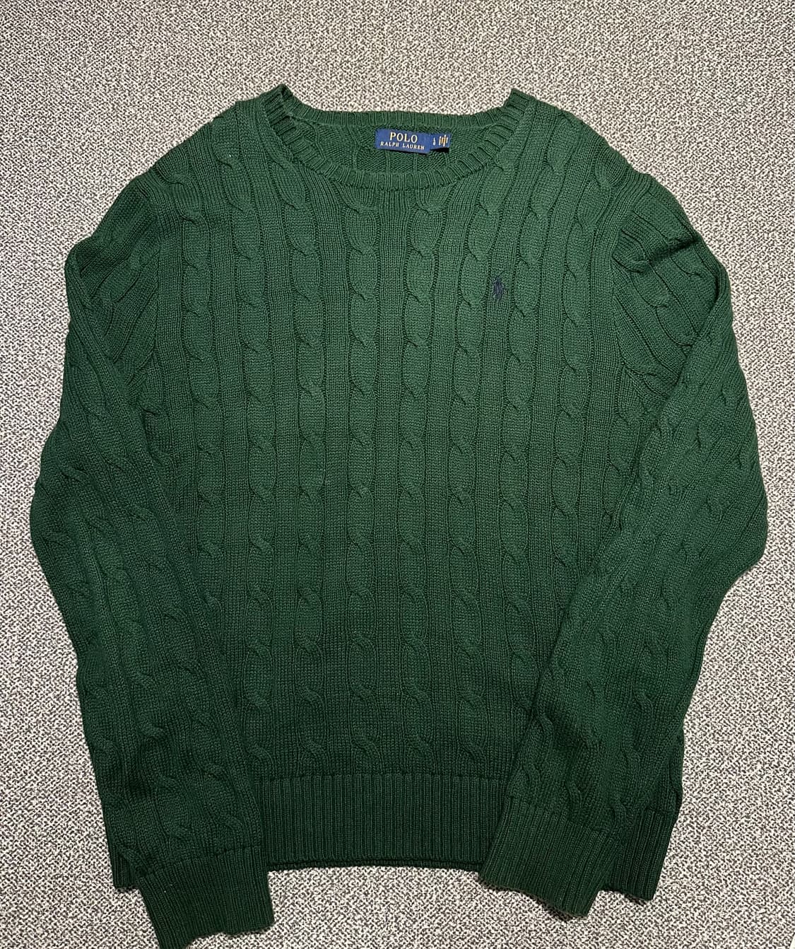 폴로랄프로렌 그린 코튼 케이블 니트 L 상품이미지1