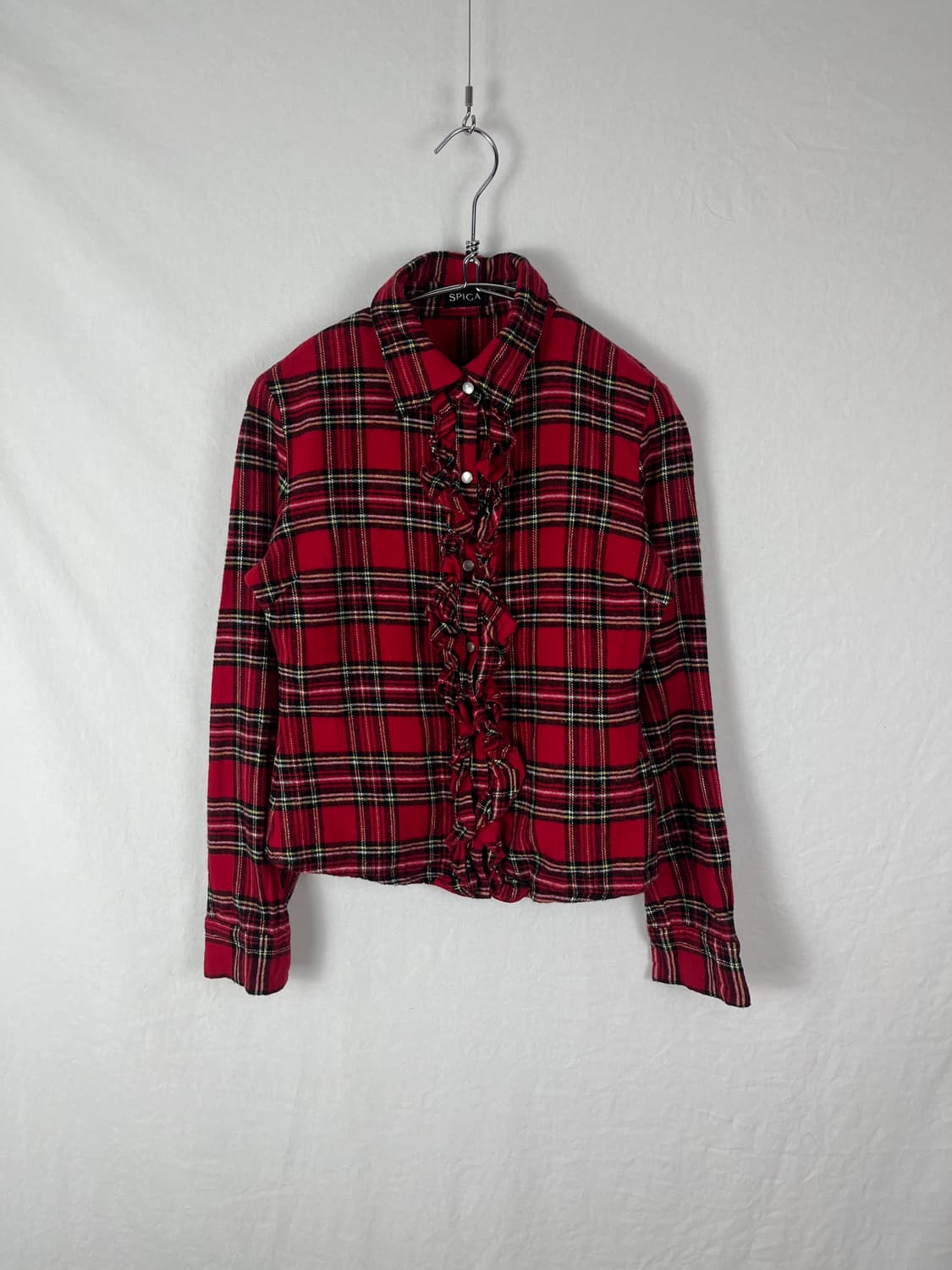 Vintage 체크 패턴 셔링 셔츠  상품이미지3