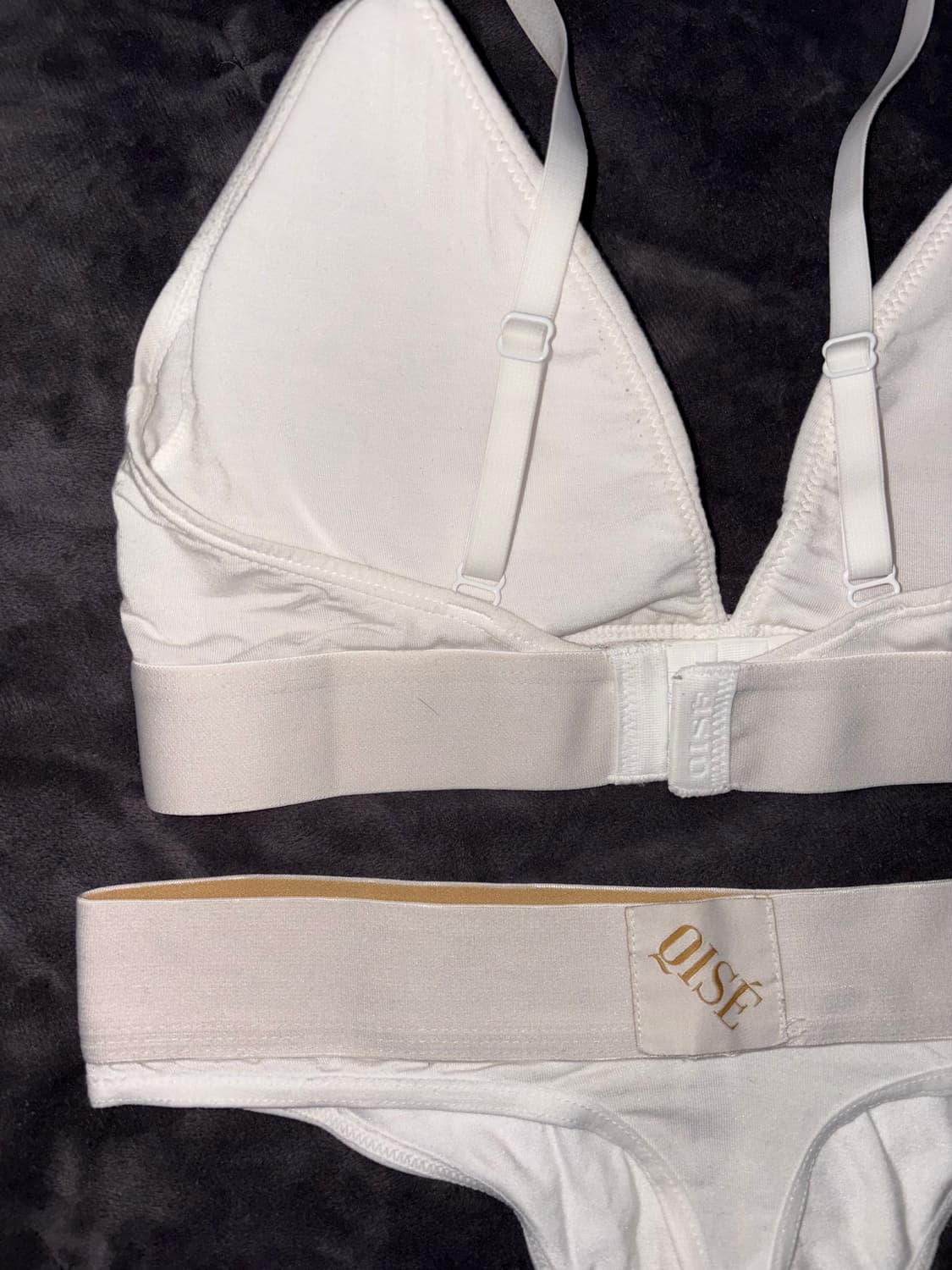 qise 바프용 섹시 고급 화이트 골드 뫼비우스 배색 깔롱 속옷 세트 상품이미지8