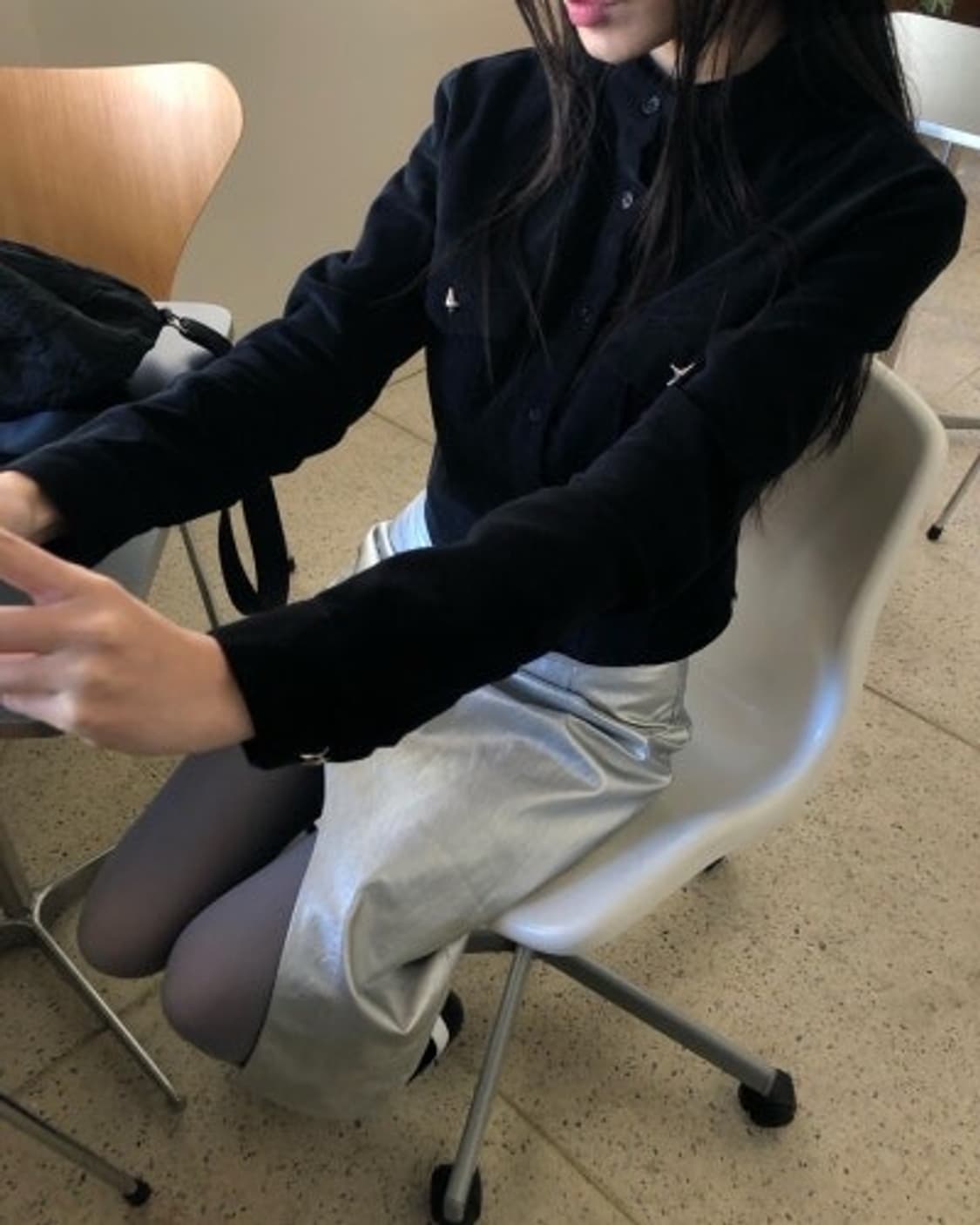 제드비드 만다린 코듀로이 자켓 블랙 상품이미지3