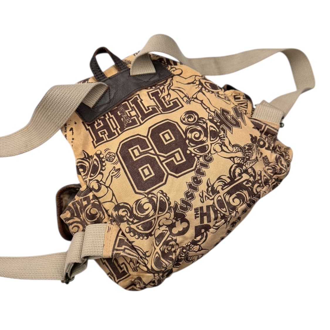 히스테릭글래머 캔버스 레더 미니 럭색 백팩 베이지 상품이미지7