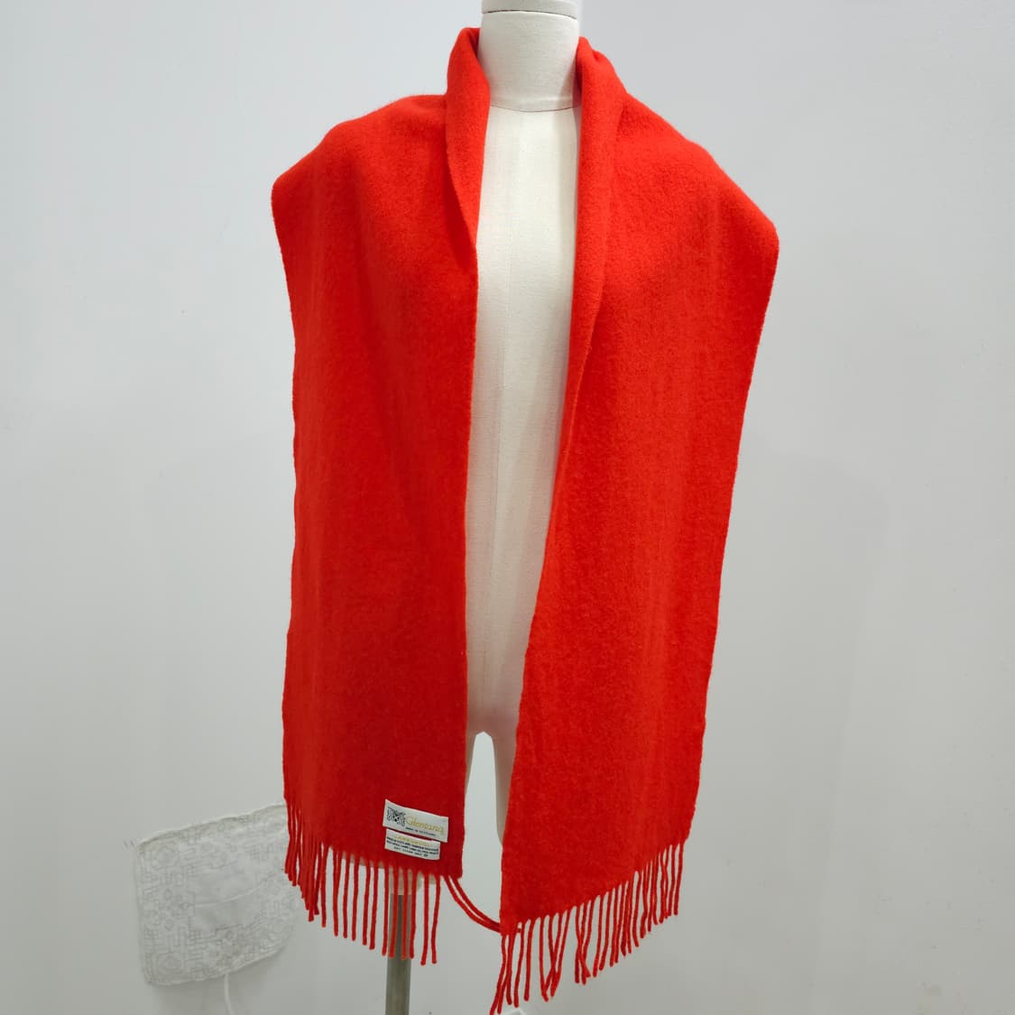 스코틀랜드산 울 100% 주황빛 롱 머플러 남녀공용 상품이미지3