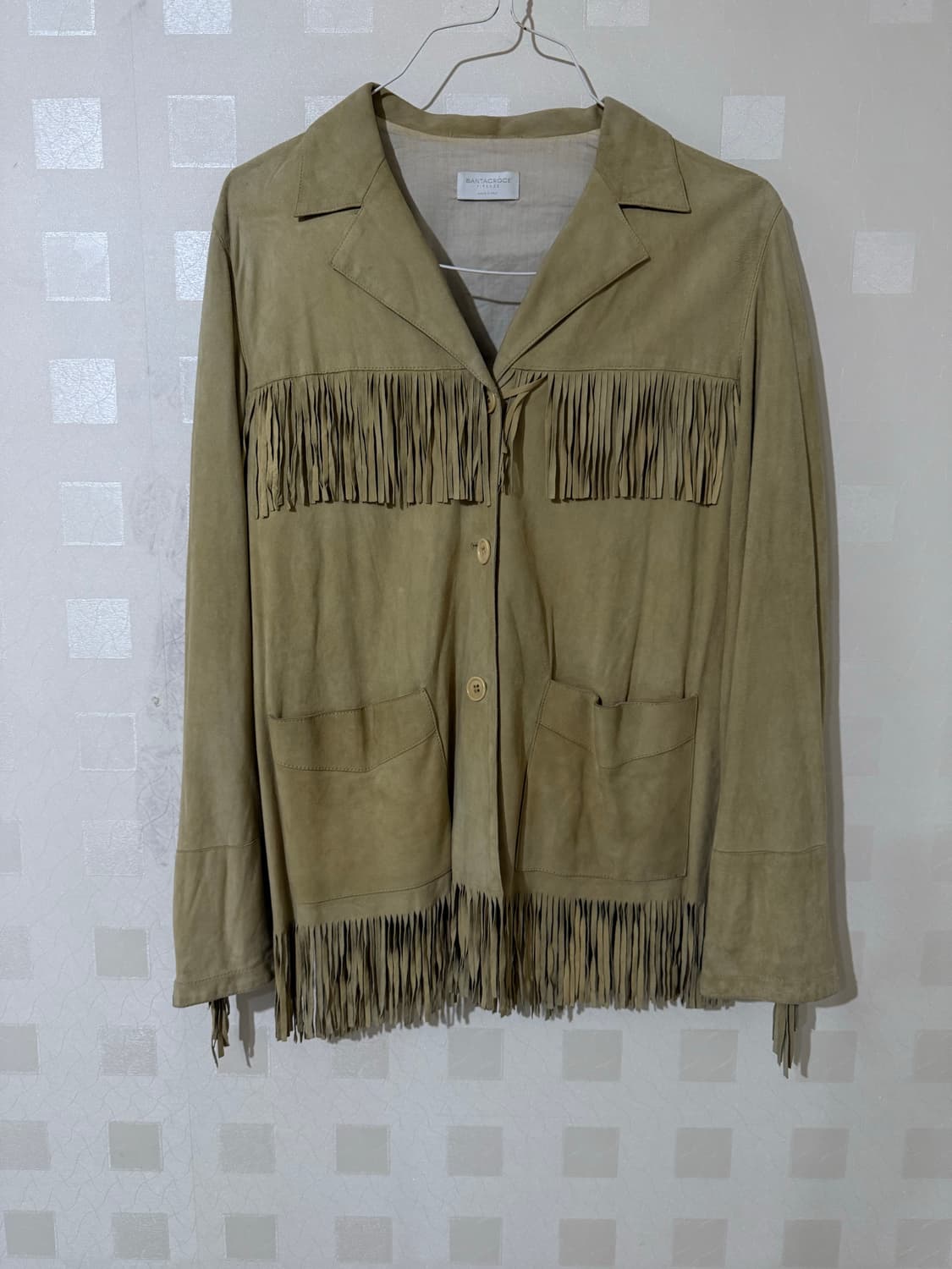 SANTACROCE 3 버튼  프린즈레더 자켓 상품이미지2