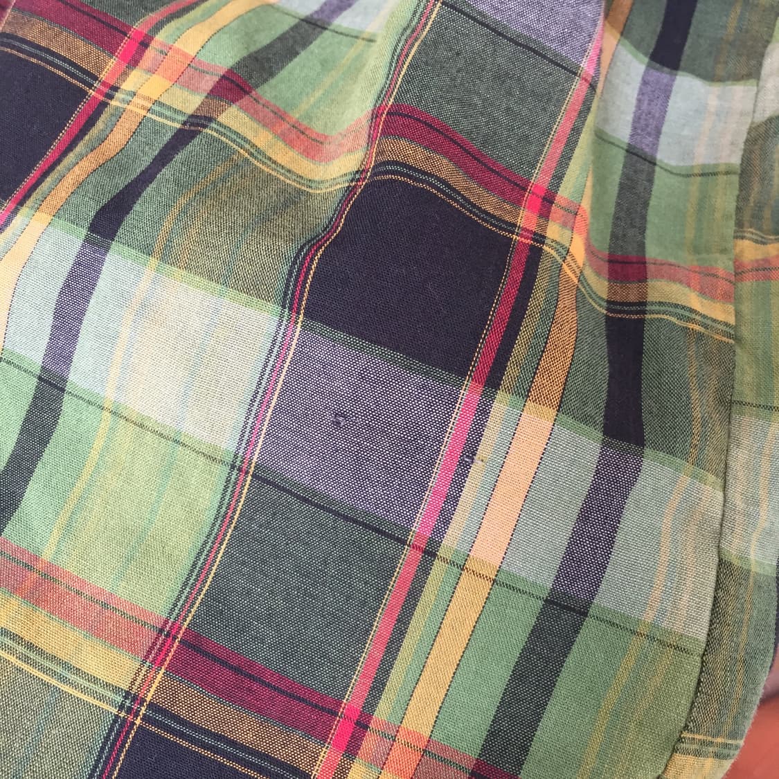 빈티지 그린 반팔 체크 셔츠 너드 상품이미지6