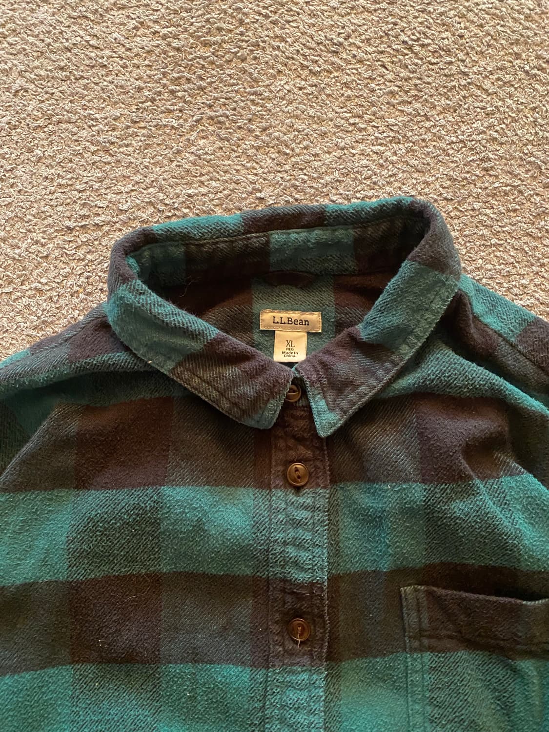 LLBean 엘엘빈 플란넬 럼버잭 그린 플레이드 XL 상품이미지3