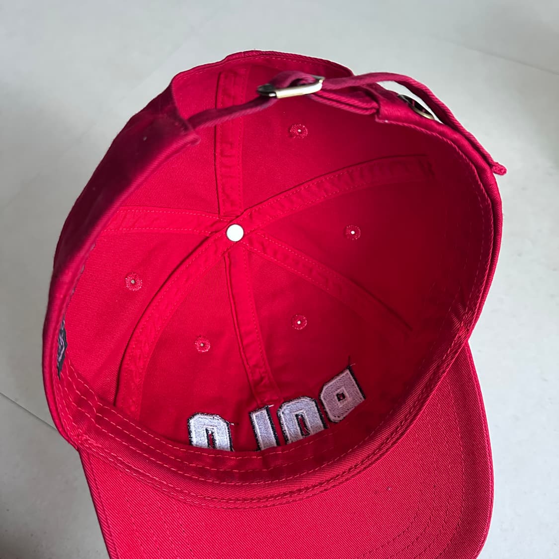 90s 폴로 랄프로렌 레드 POLO 레터링 볼캡 상품이미지6