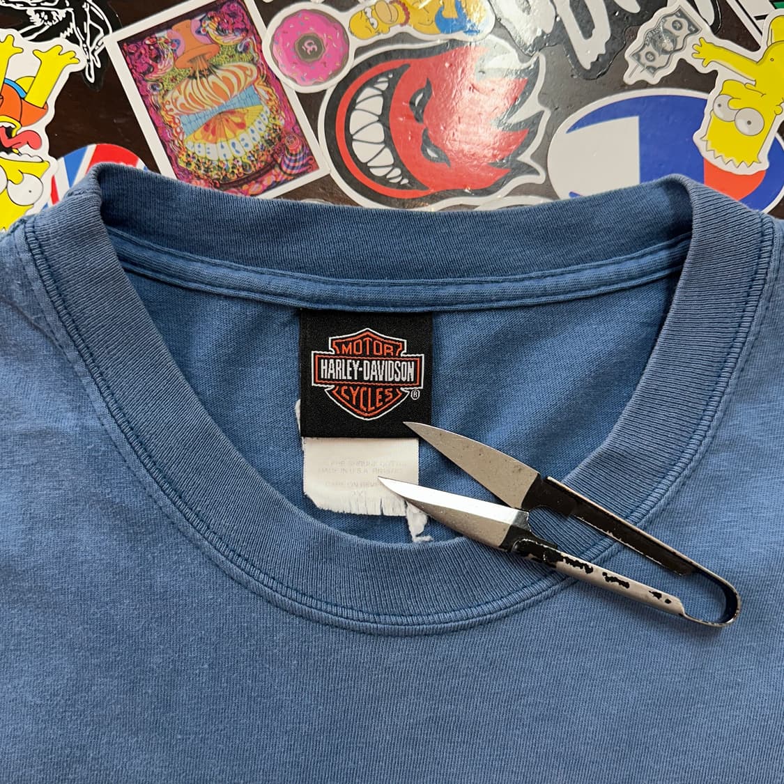 00s USA 할리데이비슨 이글 플레임 페이디드 티셔츠 XXL 상품이미지9