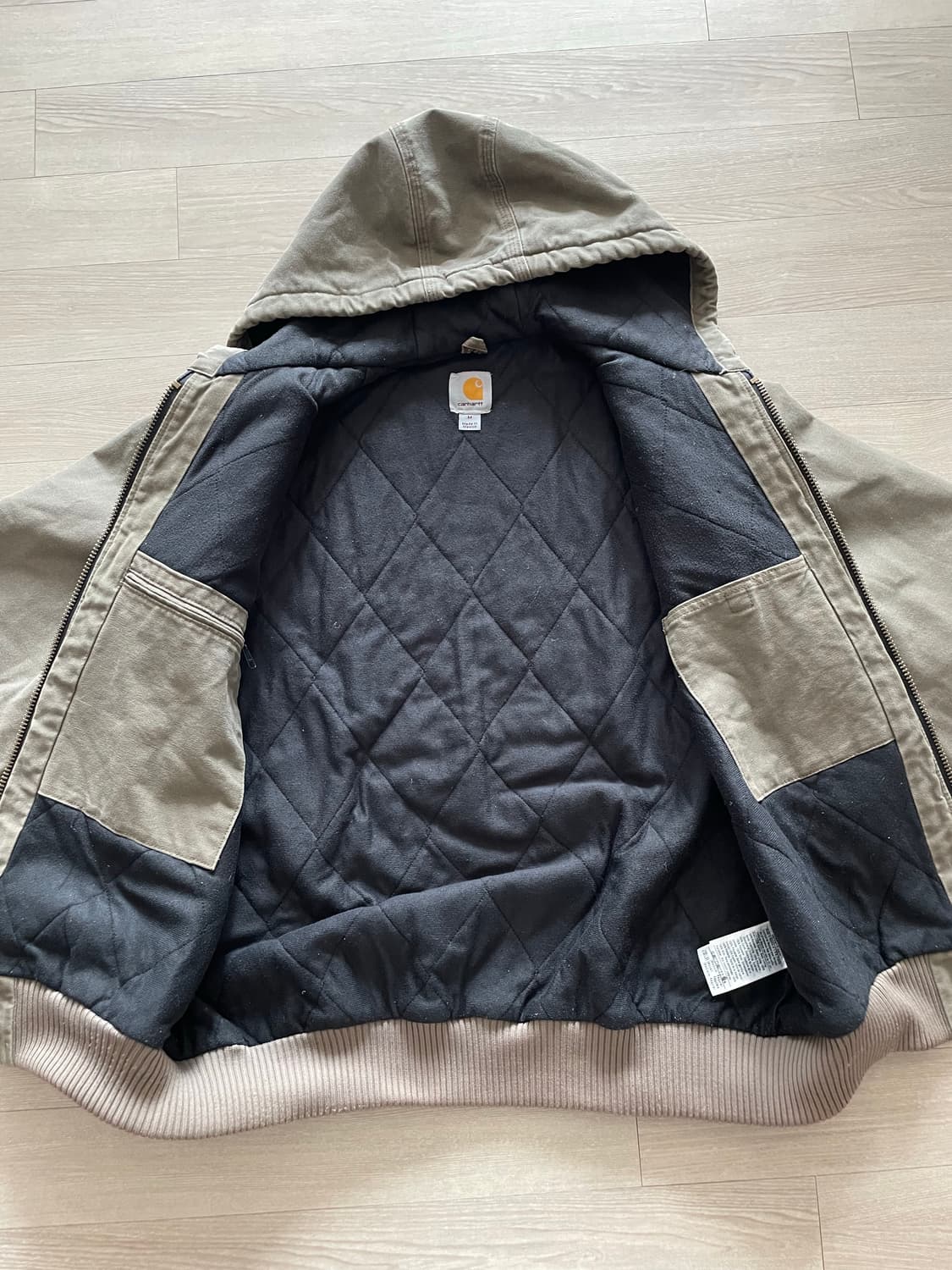 칼하트 j130 LBR 라이트브라운 액티브 자켓 샌드스톤 상품이미지7