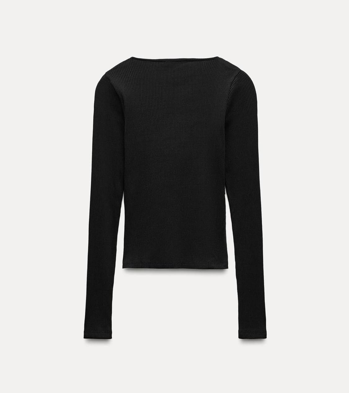 ZARA 자라 레이스 콤비 탑 블랙, 자라 레이스탑, 자라 레이스 티셔츠 상품이미지7