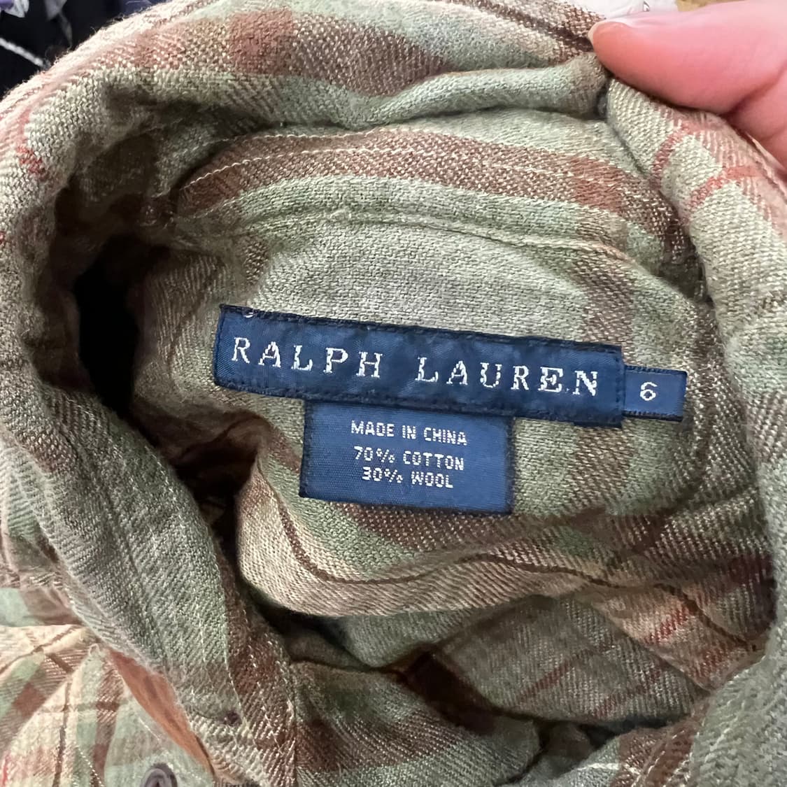 폴로 랄프로렌 카키 베이지 체크 셔츠 두쫀쿠  상품이미지5