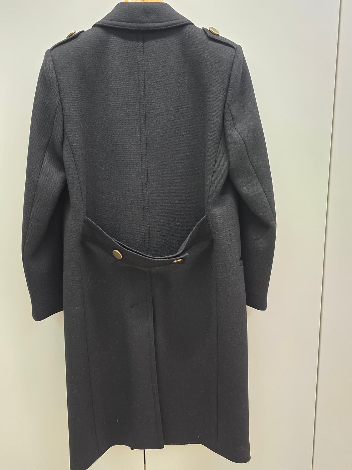 생로랑 여성 블랙 롱코트 상품이미지3