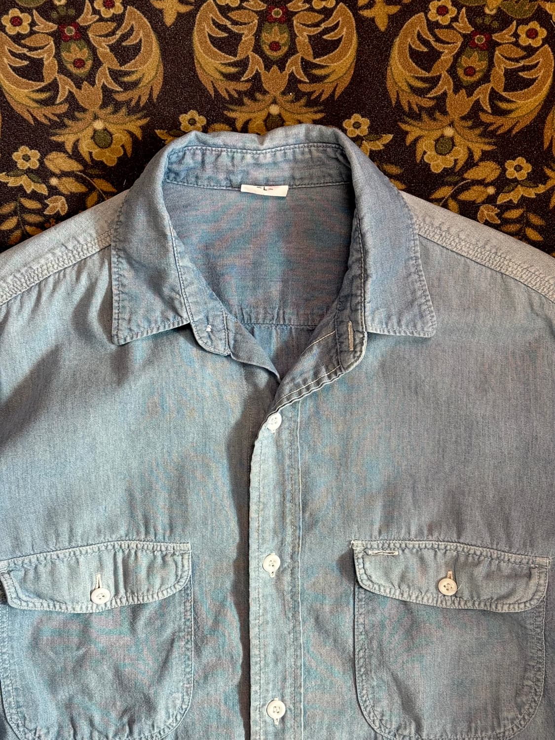 90-00s 리바이스 재팬 샴브레이 하프셔츠 상품이미지3