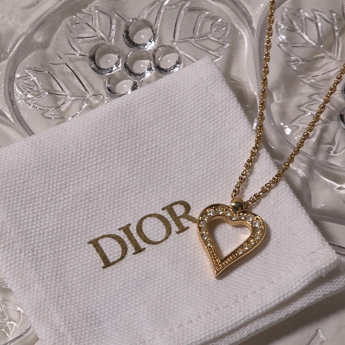 DIOR 디올 큐빅 하트 팬던트 목걸이 상품이미지1