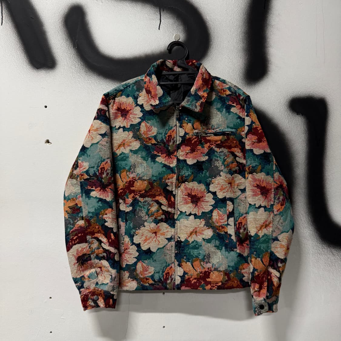 VTG 빈티지 플라워 자카드 패턴 집업 자켓 상품이미지1