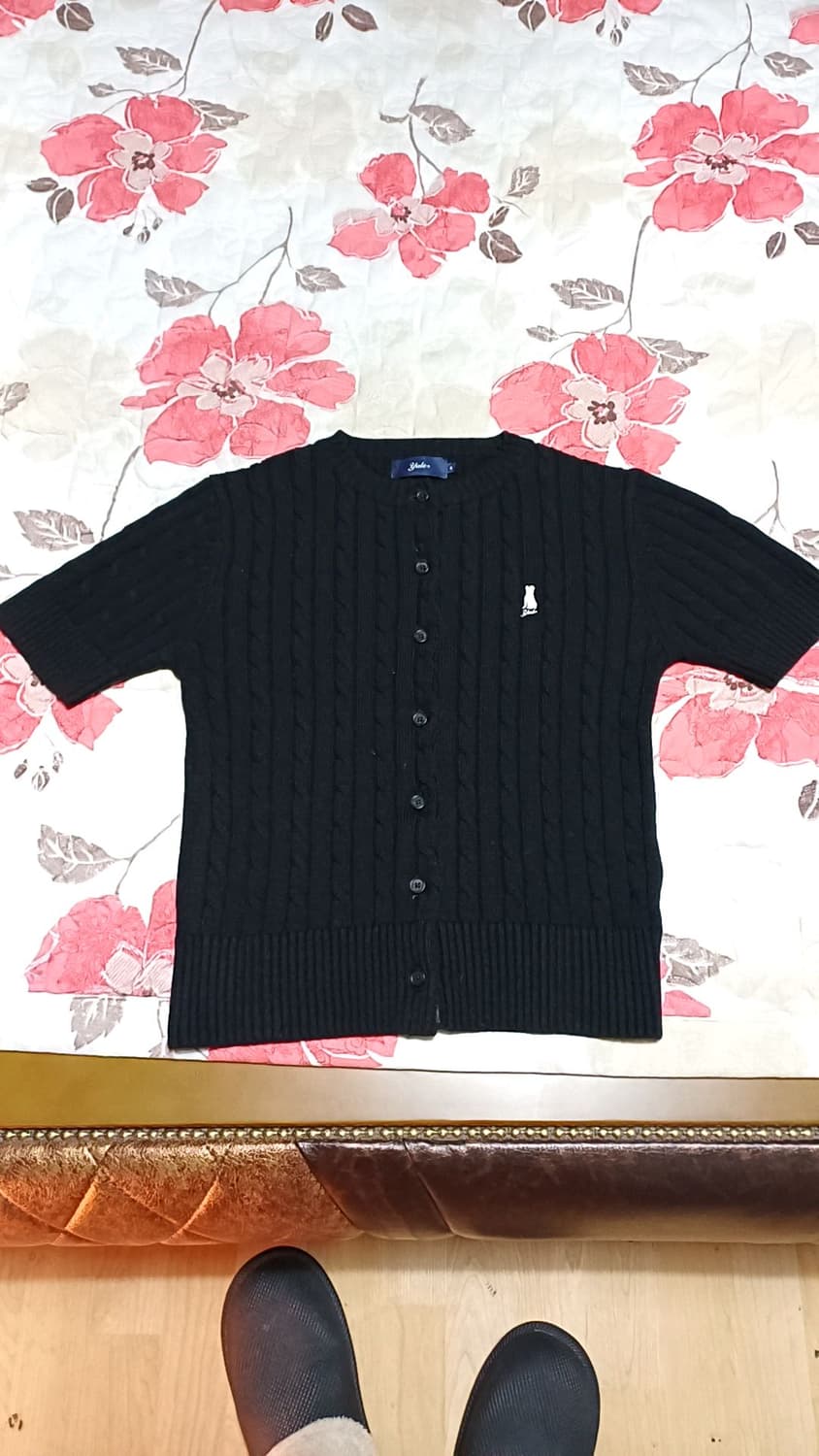 예일 크롭반팔가디건 S 여성55 가슴45 기장54 상품이미지1