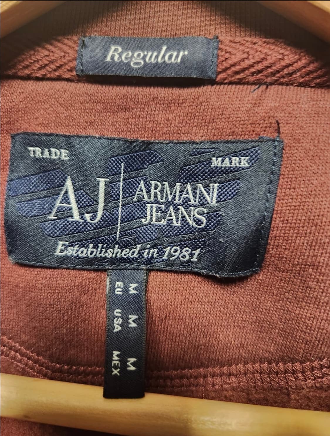 아르마니 버건디 집업 자켓 져지 M 상품이미지3