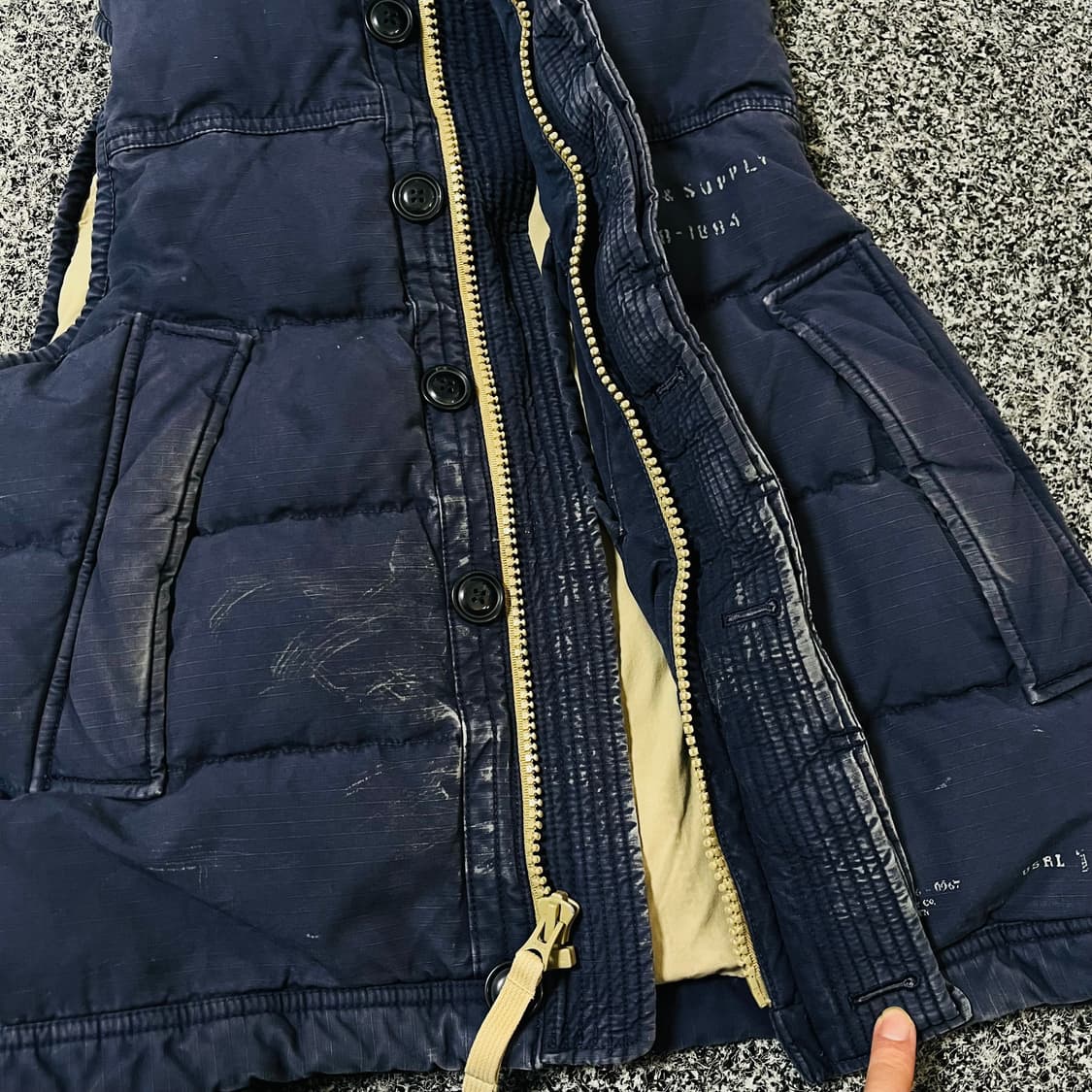 vintage 폴로 데님앤서플라이 패딩 베스트 상품이미지2