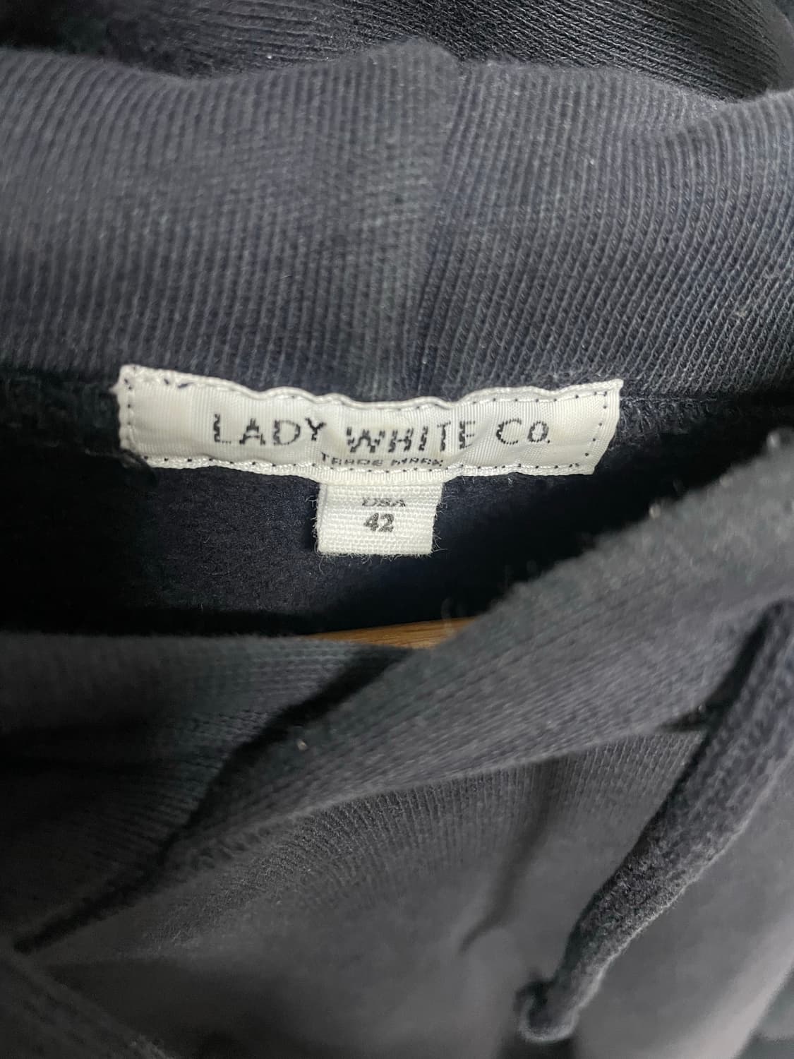 [42,XL] 레이디 화이트 후드티 네이비 상품이미지3