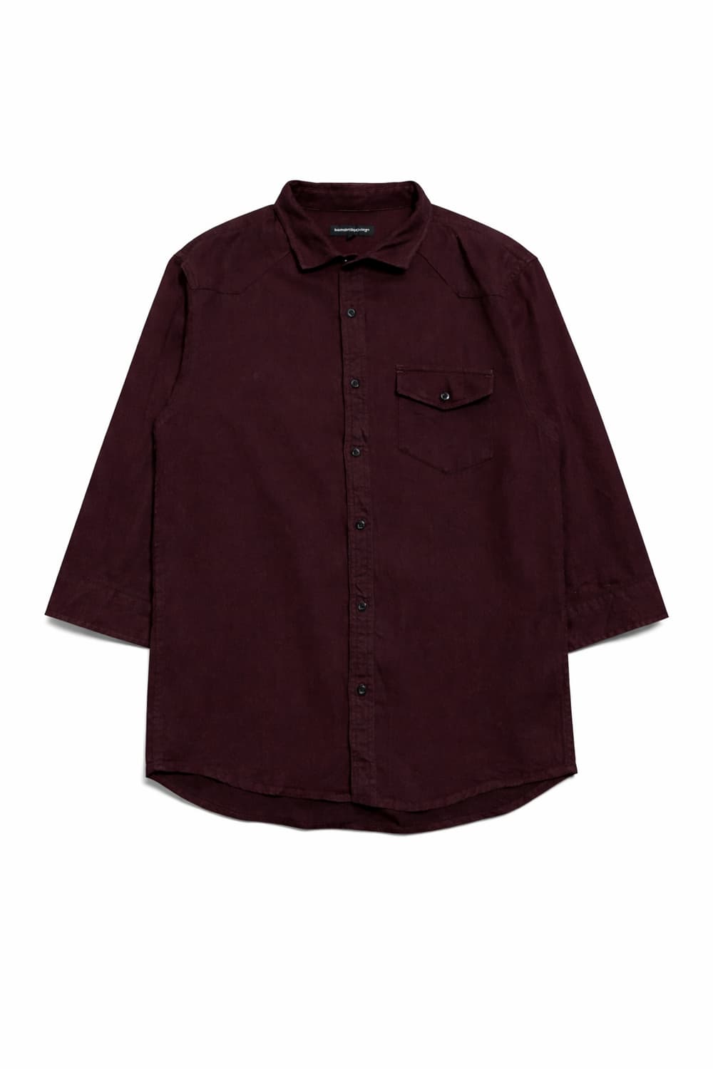 JPN 일본 빈티지 y2k 모리걸 아메카지 오버핏 7부 버건디 셔츠 L 상품이미지1