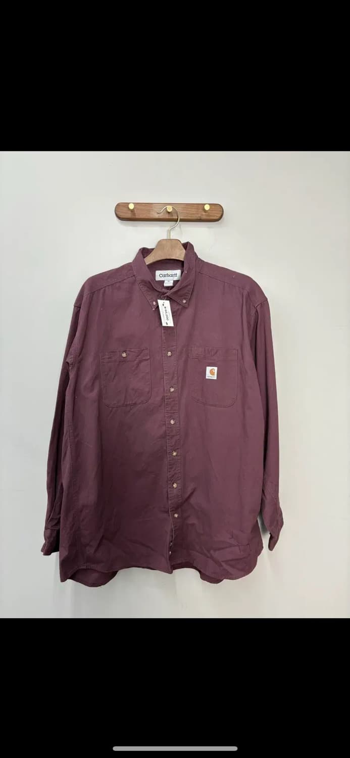 칼하트 버건디 워크셔츠 H1645 상품이미지2