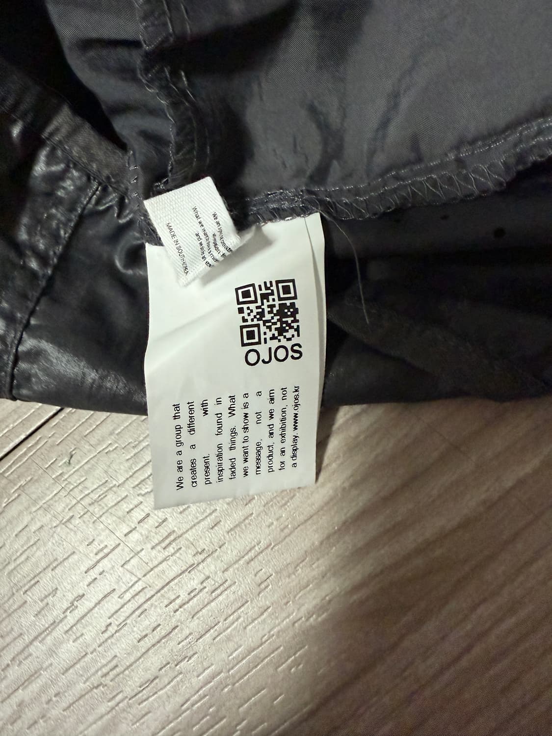 오호스 나일론 바라클라바 집업 차콜 상품이미지8