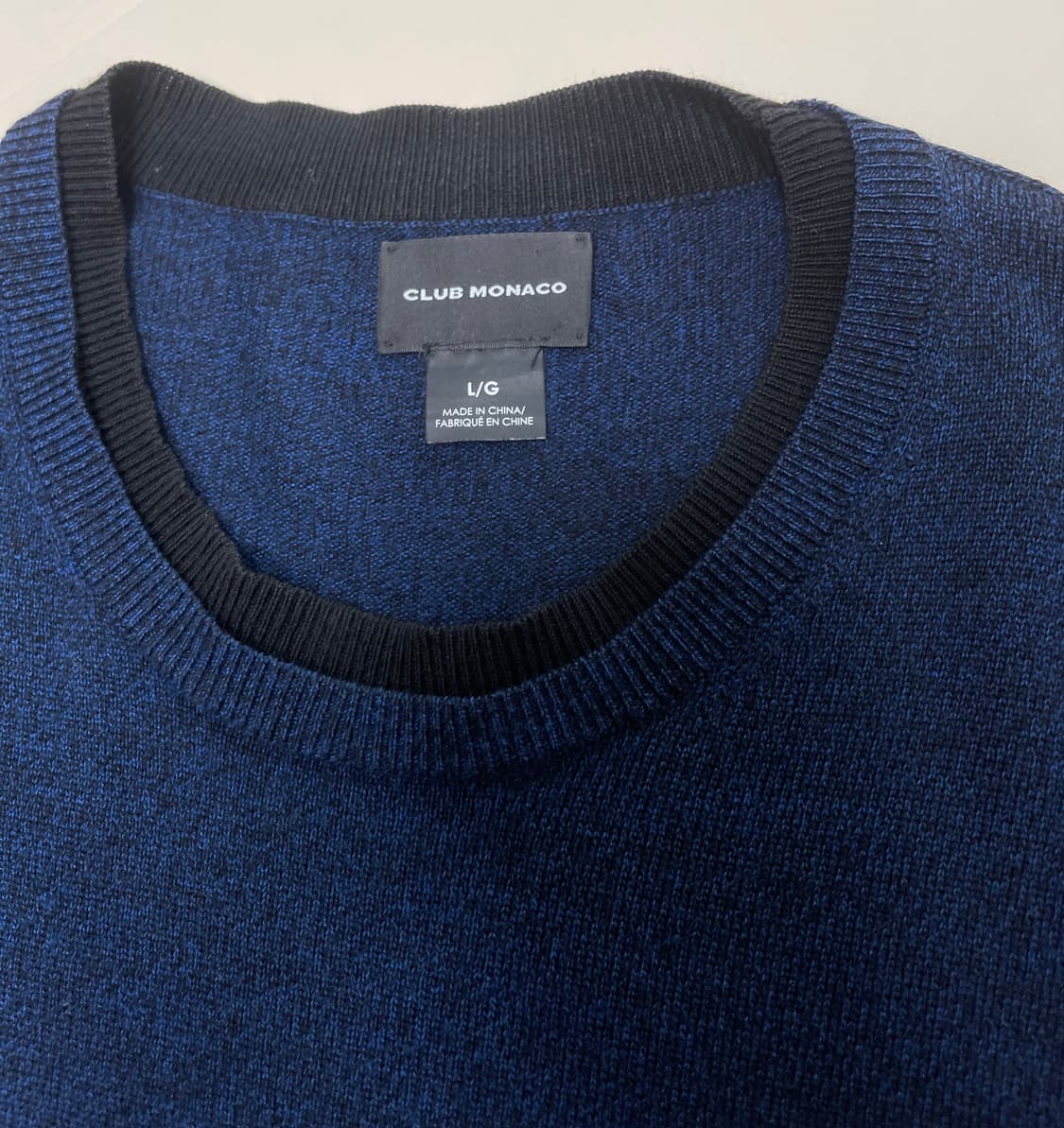 클럽 모나코 모100% 네이비 라운드넥 니트 L 상품이미지3