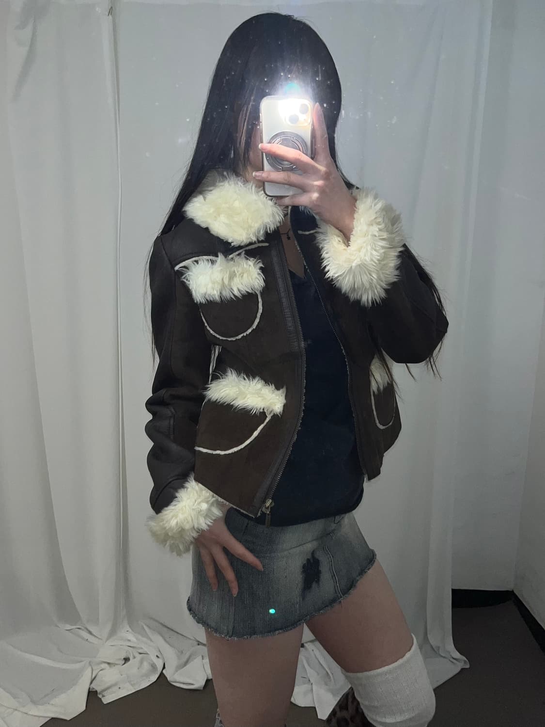 Vondutch 브라운 무스탕 상품이미지4