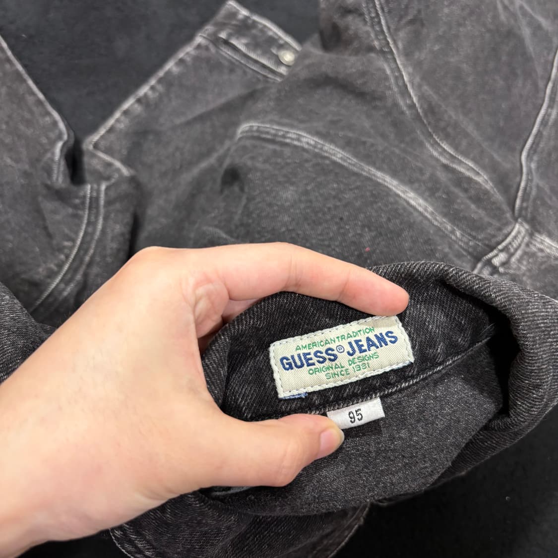 95 게스 USA 흑청 데님자켓 상품이미지4