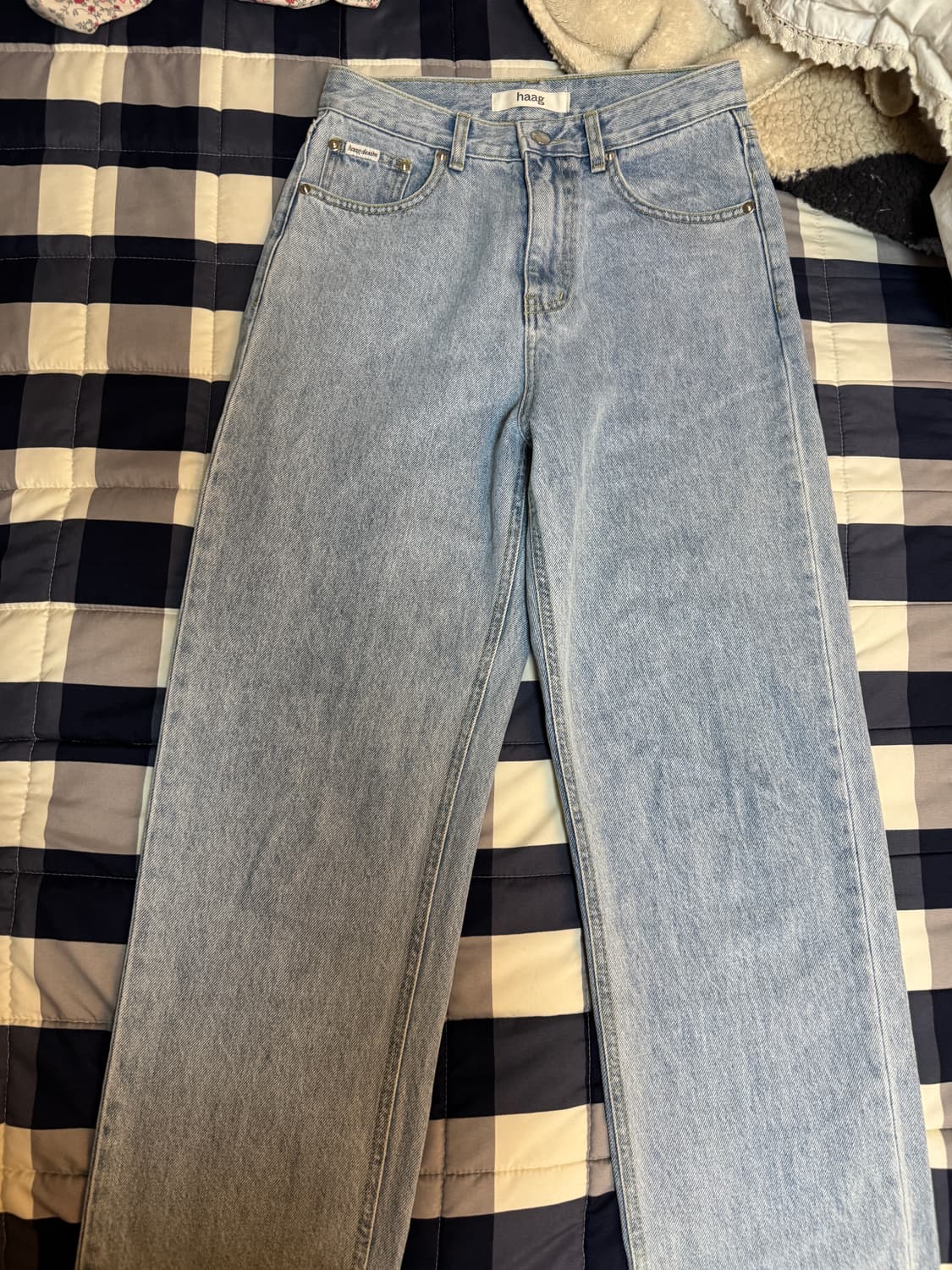 haag straight denim pants (light blue) S 상품이미지4