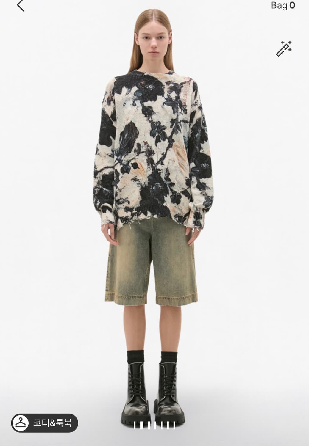 R13 25FW 플라워 보이프렌드 니트 XS 상품이미지4