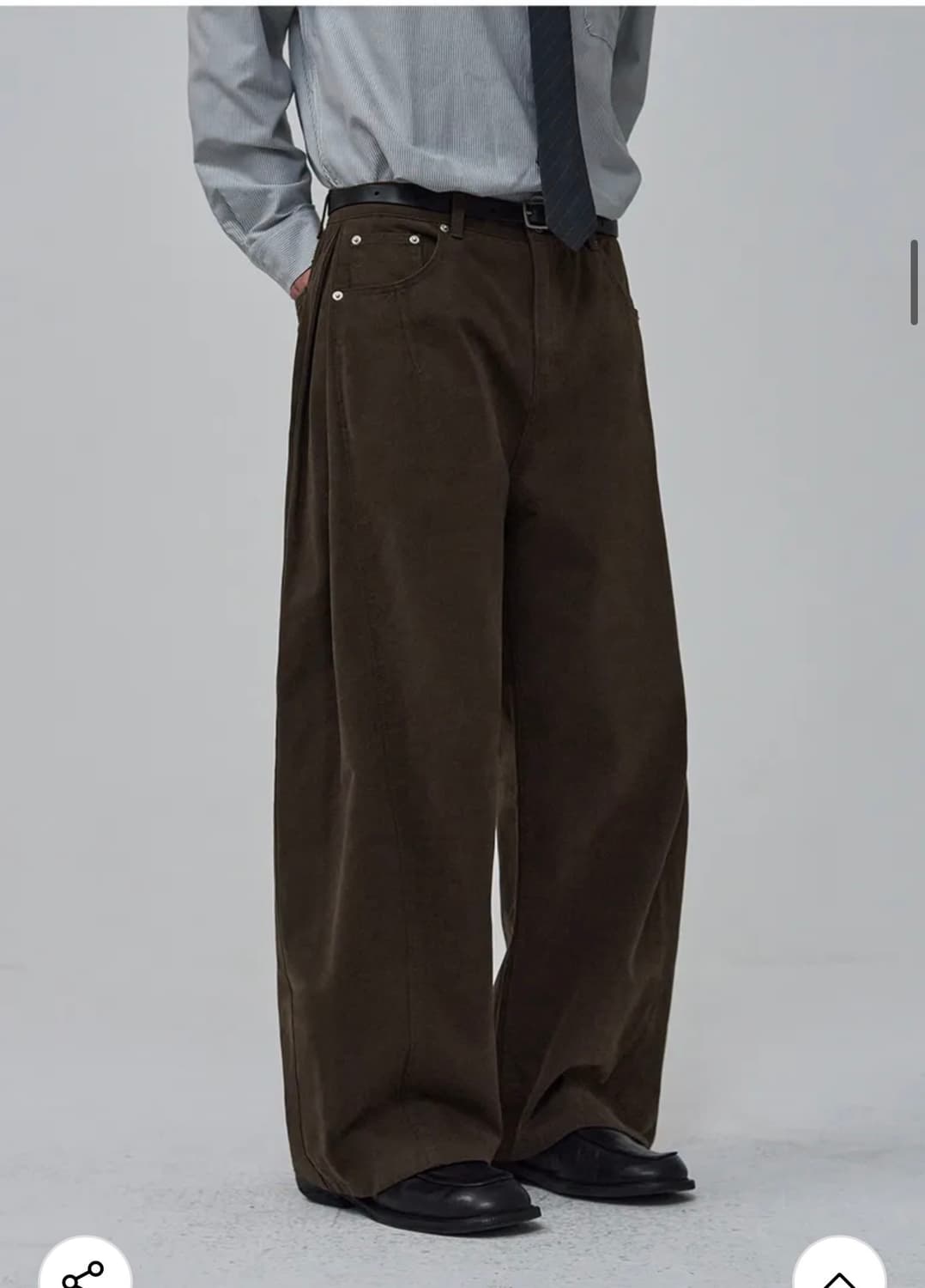 (새상품) 아워데이즈 사이드 턱 워시드 코튼 치노 팬츠 [BROWN] 상품이미지8