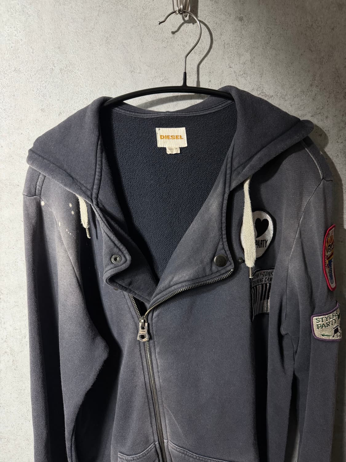 디젤 워싱 페인팅 후드집업 상품이미지4