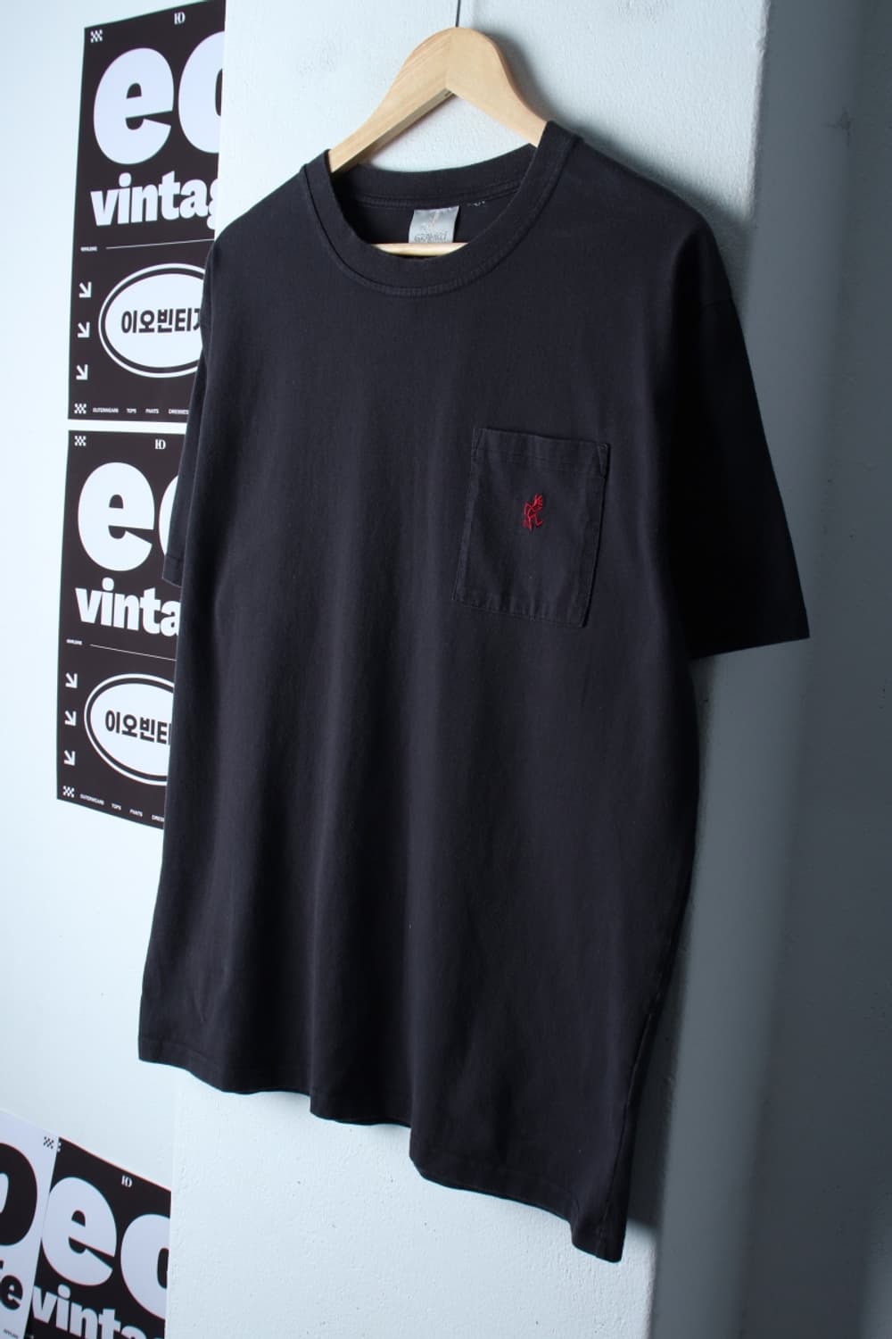 (XL-2XL) 그라미치 반팔 티셔츠 포켓 블랙 에이징-H32243 상품이미지1