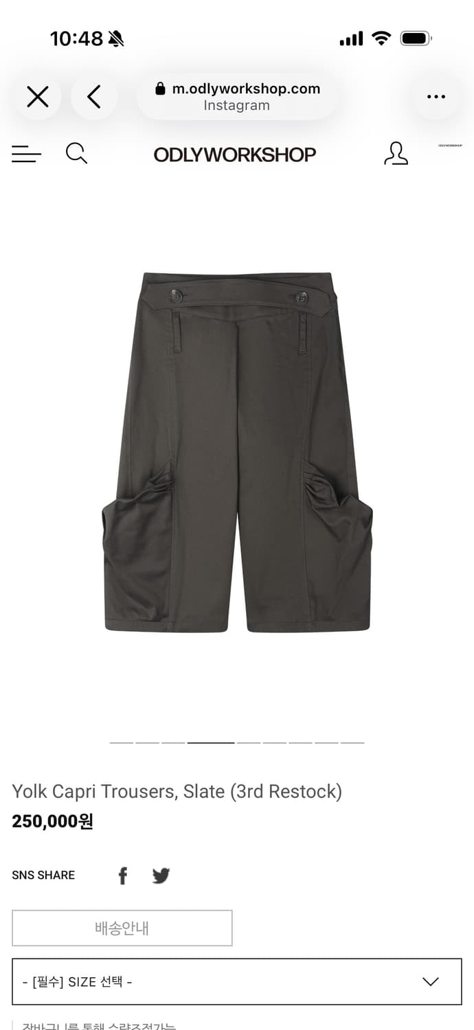 오들리워크샵 Yolk Capri Trousers, Slate 상품이미지1