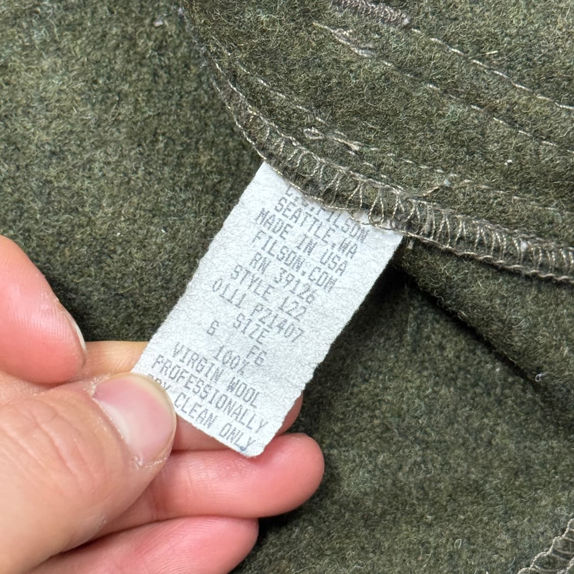 필슨 카키 울 라이너 자켓 S  상품이미지8