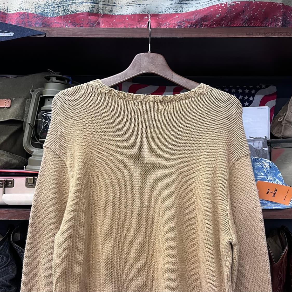 폴로 랄프로렌 스몰 로고 헤비 코튼 니트 스웨터 베이지 상품이미지4