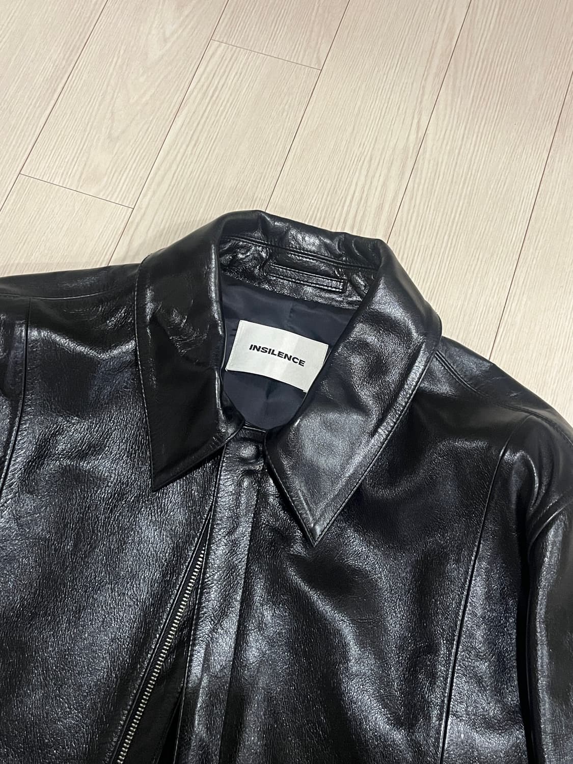 인사일런스 블랙 레더자켓 L 판매 상품이미지5