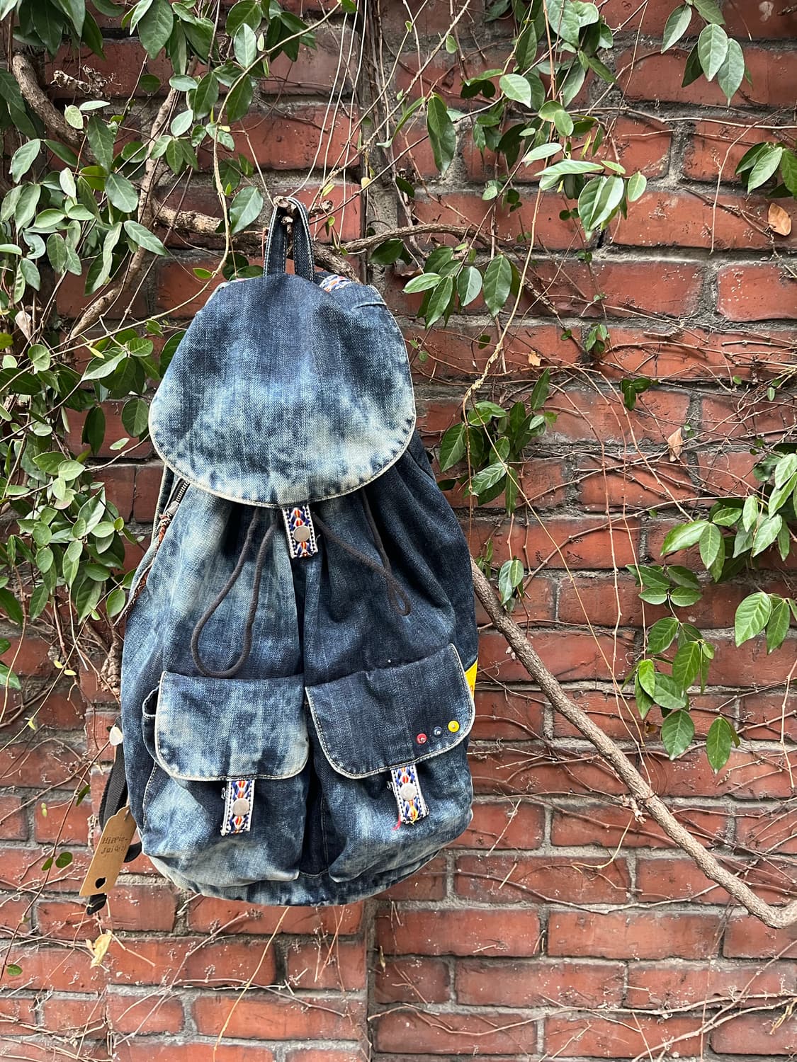 히피자수 데님 백팩 상품이미지1