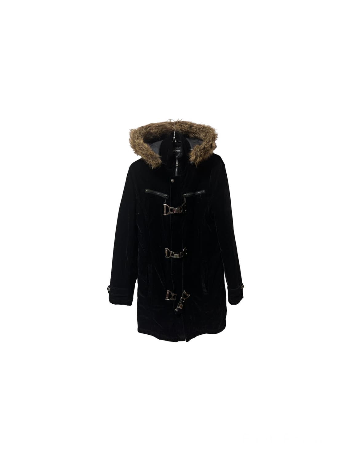 buckle detail fur hood coat 상품이미지1