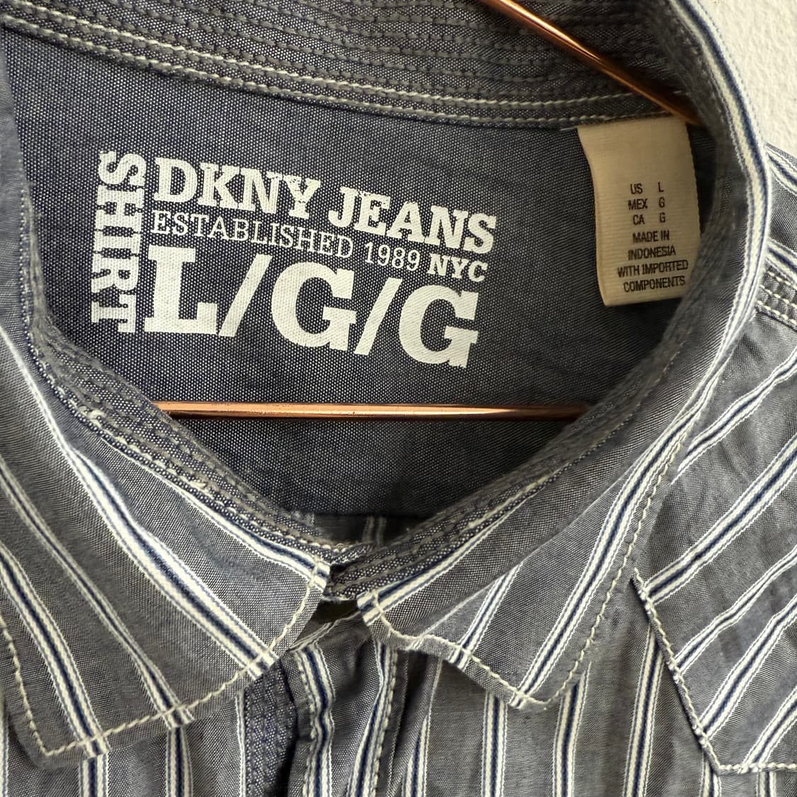 DKNY jeans 패치 워크셔츠 L 상품이미지2