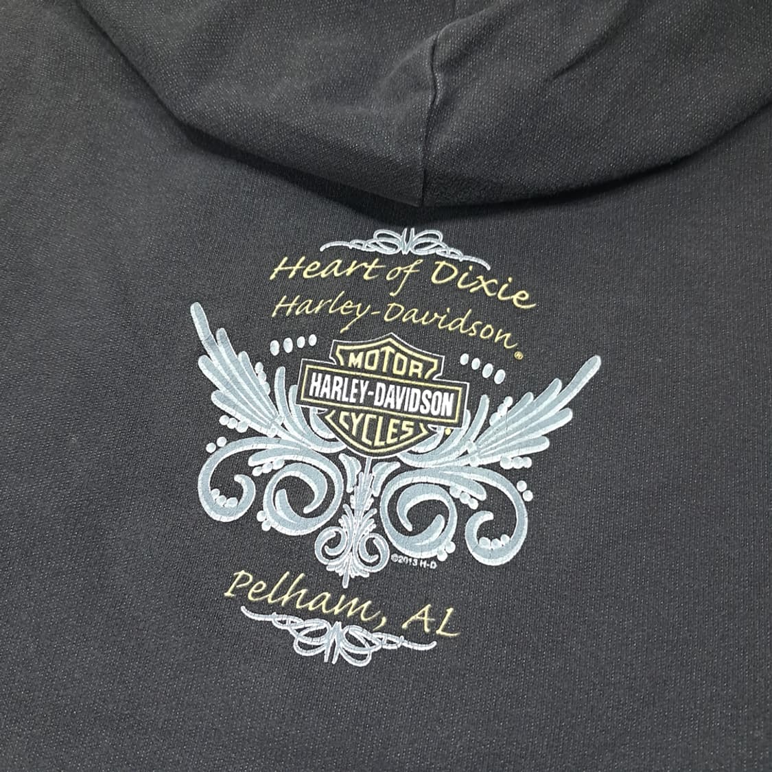 CL641 XL 할리데이비슨 미국판 코튼혼방 차콜 블랙 후드 상품이미지7