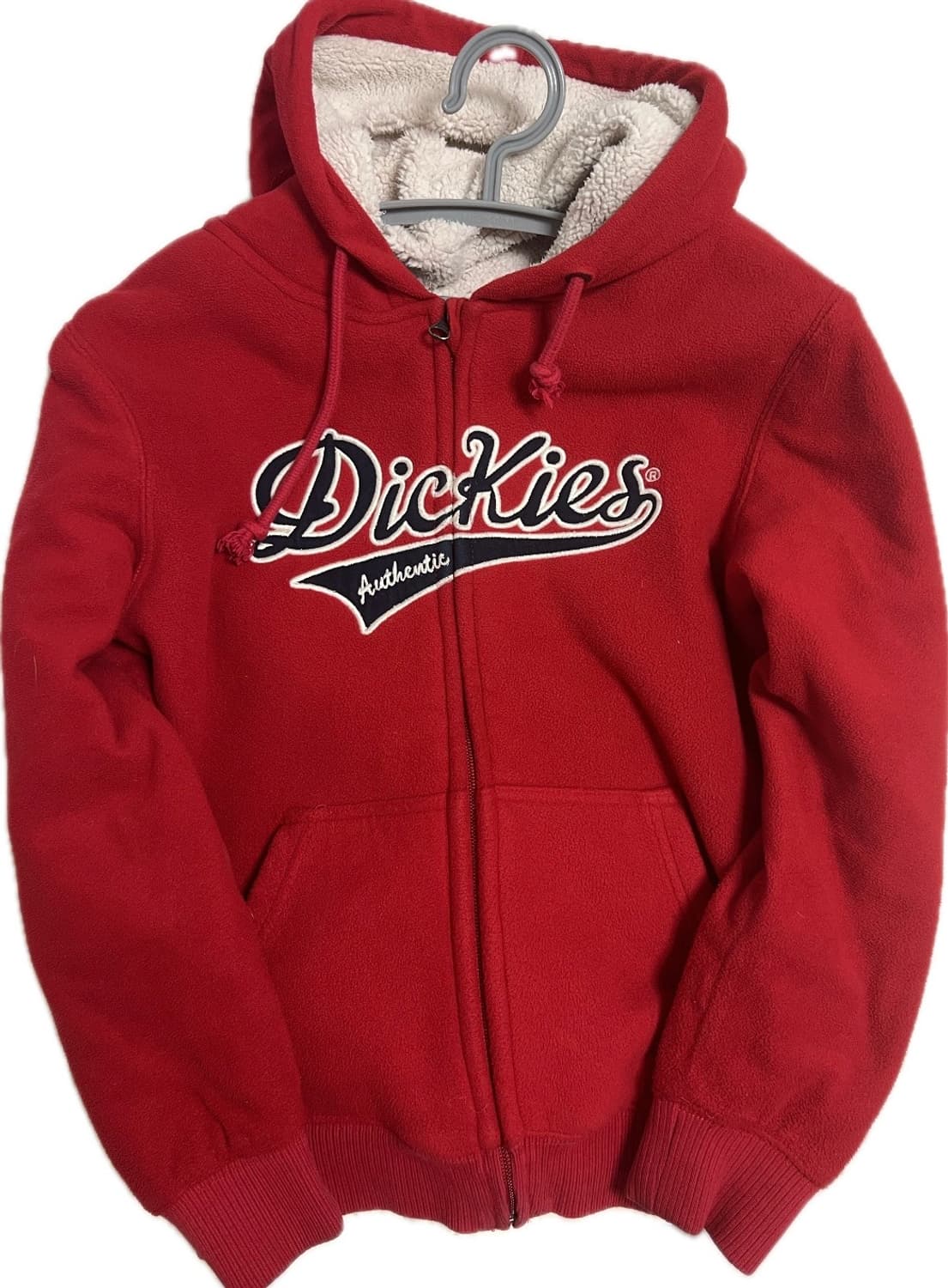 디키즈 기모 후드집업 레드  상품이미지1