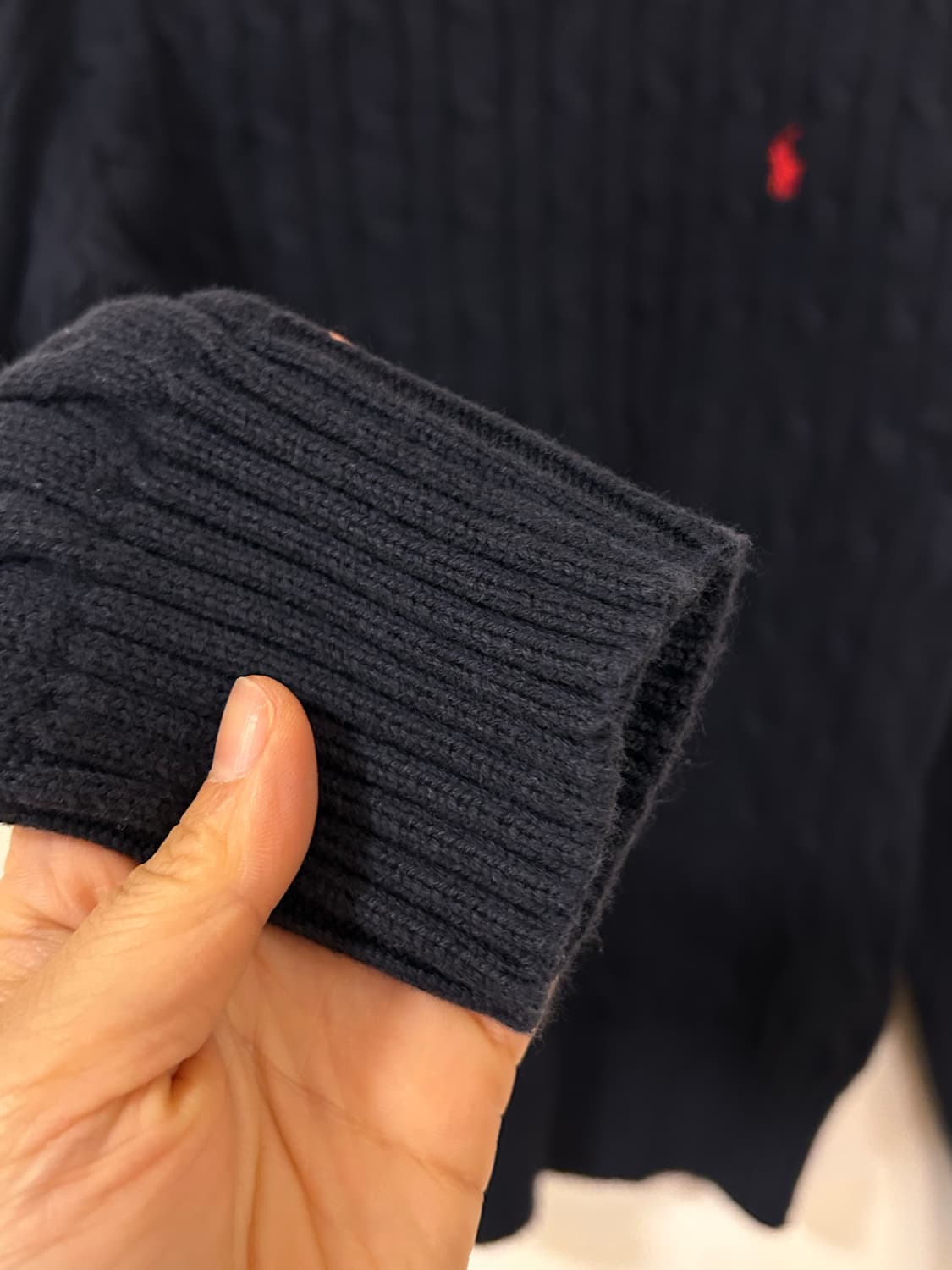 폴로 랄프로렌 네이비 꽈배기 니트 (여성 실측 xs) 상품이미지5