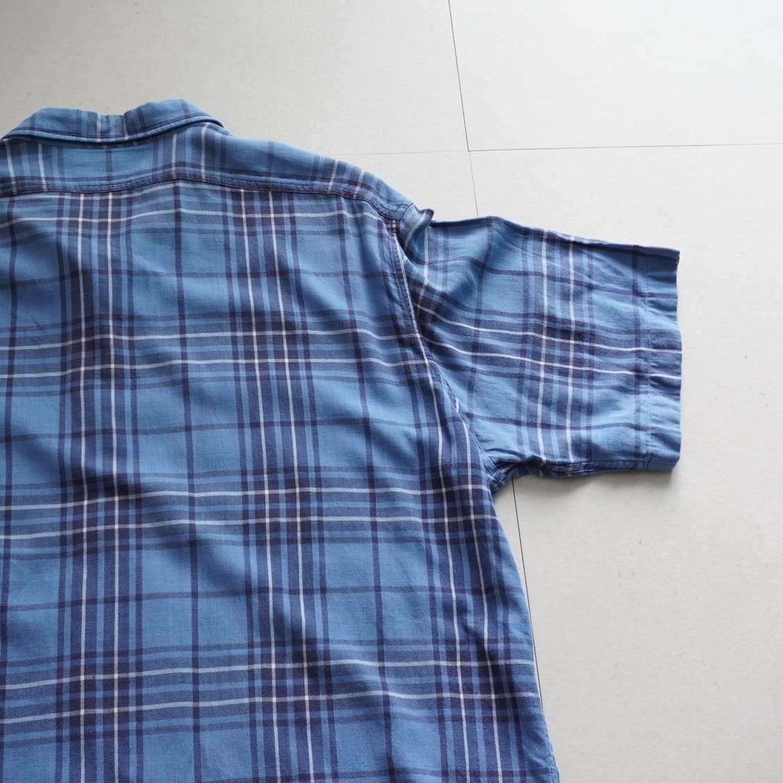90s [XL] 폴로 랄프로렌 블루 체크 반팔 셔츠 상품이미지10