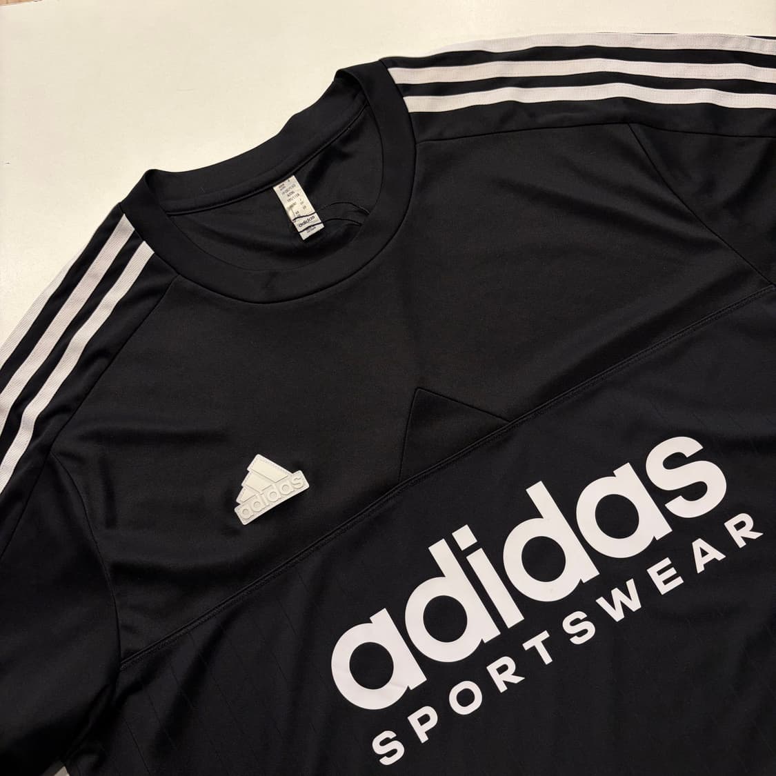 [2XL] 아디다스 티노 블랙 삼선 반팔 티셔츠 D470 상품이미지3