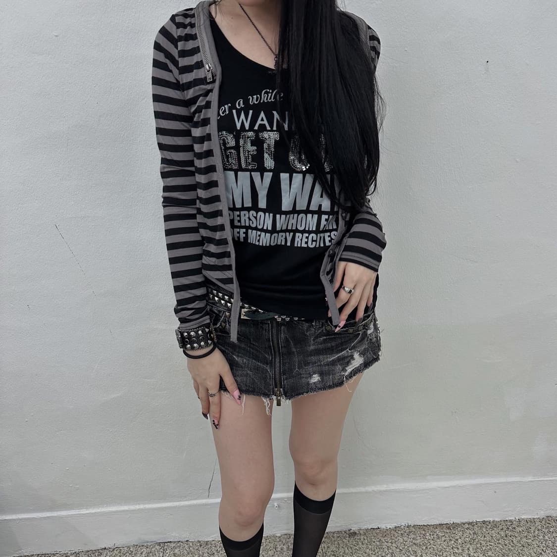 Y2K stripe cardigan long sleeve 상품이미지1