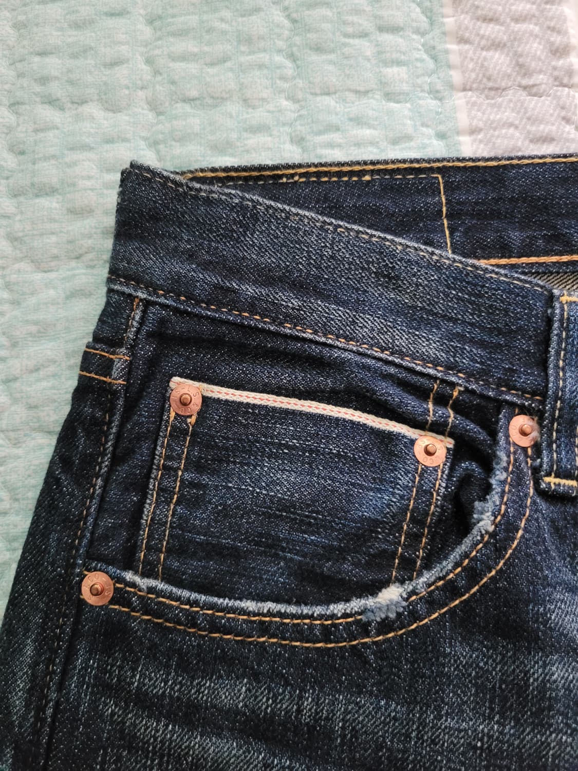 리바이스 503 루즈스트레이트 진청 셀비지데님 탭29 실28사이즈 상품이미지3