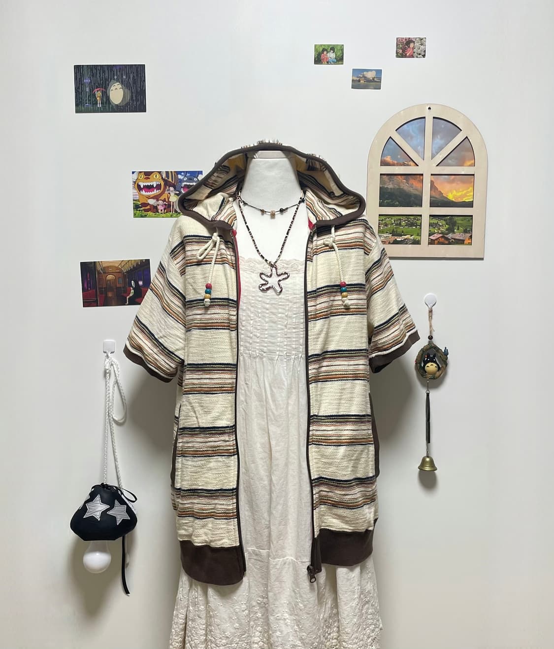 자수 베스트 + 반팔후드집업 #자수 #모리걸 #핸드메이드 상품이미지6